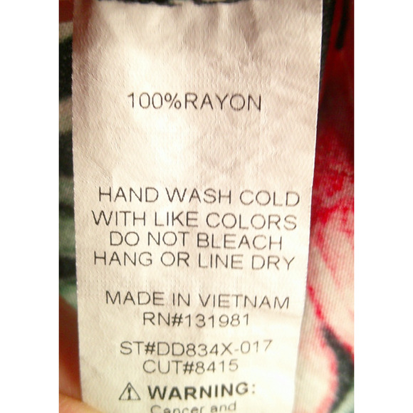 naif Tropical Luau Short Sleeve Dress V-Neck Women's 2x 100% Rayon - Picture 6 of 6